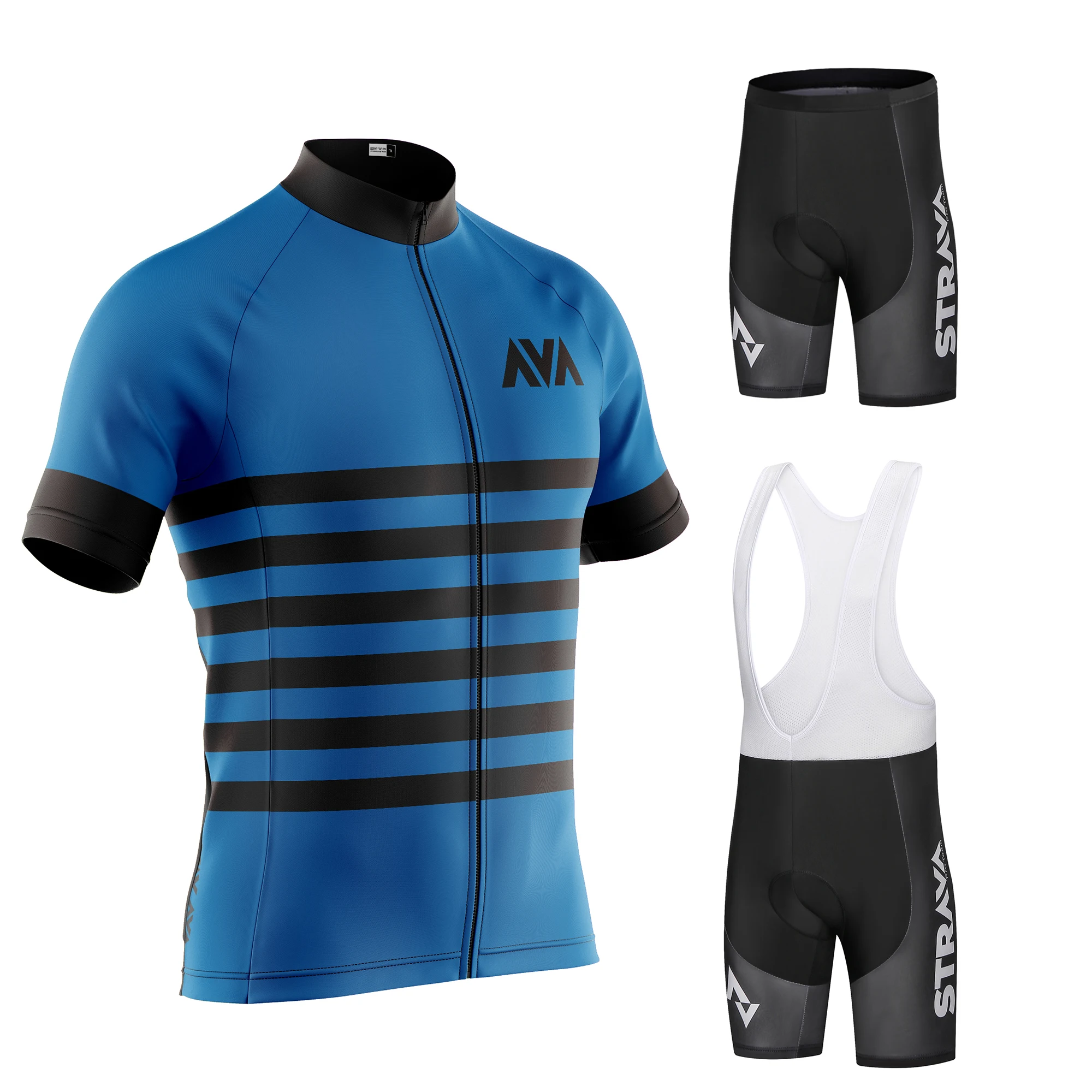 

STRAVA pro team Cycling Jersey Men Set Bib Shorts Set Summer Mountain Bike Bicycle Suit Bicycle Racing Uniform Clothes
