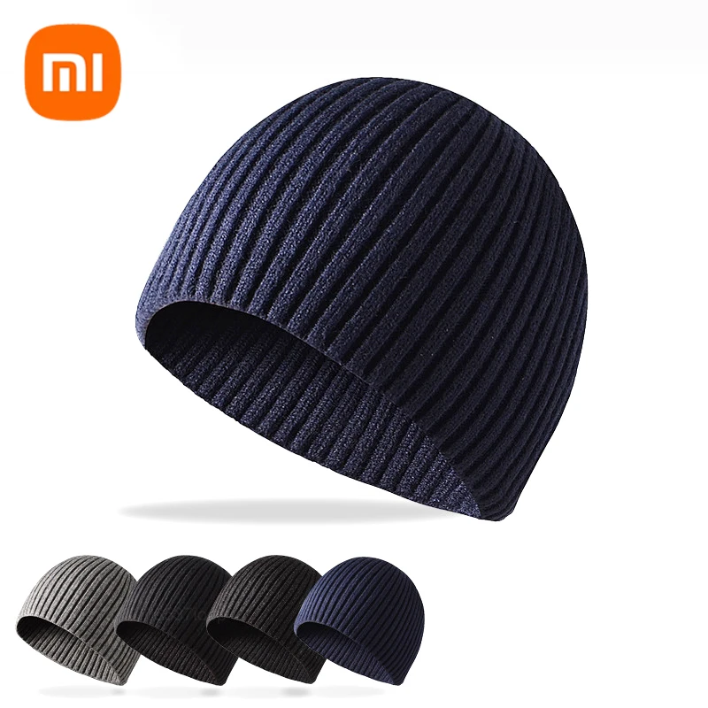

Xiaomi зимние теплые вязаные облегающие шапки мужские спортивные ветрозащитные облегающие шапки удобные мягкие походные велосипедные шапочк...