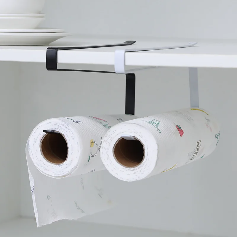 

Kitchen organization Non-perforated Roll Paper Towel Storage Towel hanging Rack Lazy Rag Special Cabinet Door Bracket Hanger