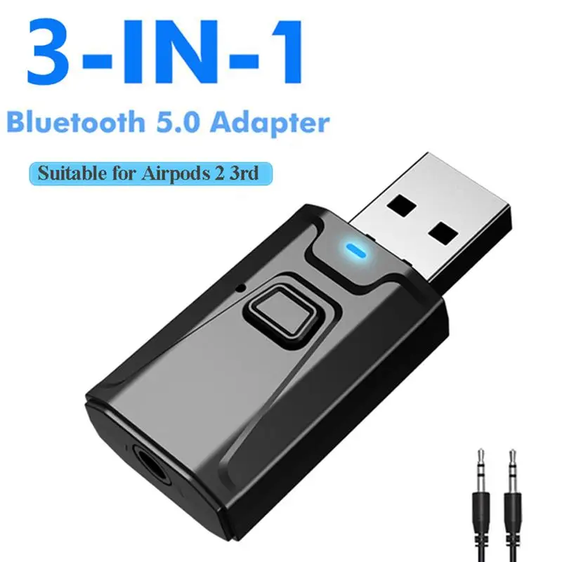 

Wireless Bluetooth 5.0 Audio Receiver Microphone 3.5mm Audio Transmitter Phone Computer Audio Adapter
