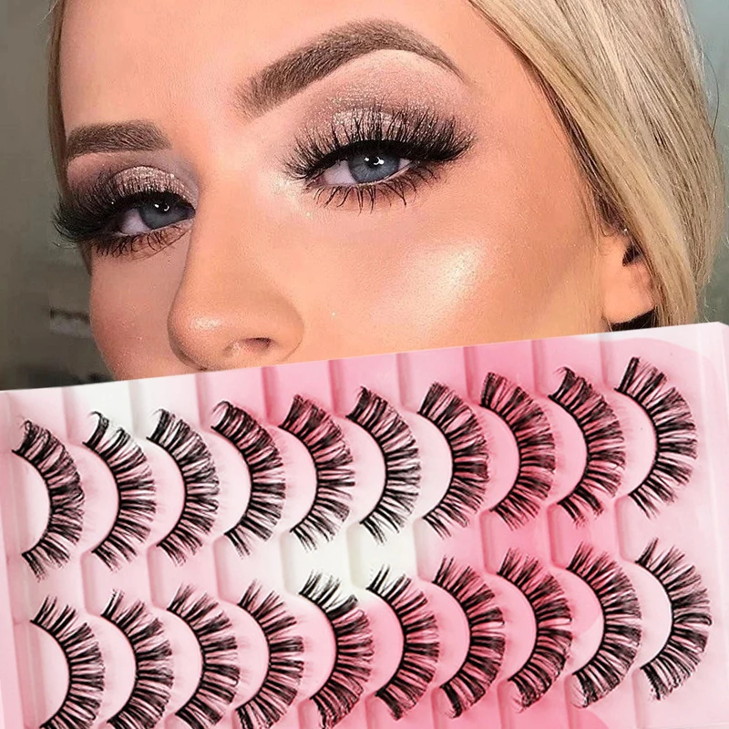 

Русский накладные ресницы, пушистые Объемные Накладные ресницы DD, волнистые драматические нечистоплотные искусственные Искусственные ресницы, инструменты для макияжа, 10 пар