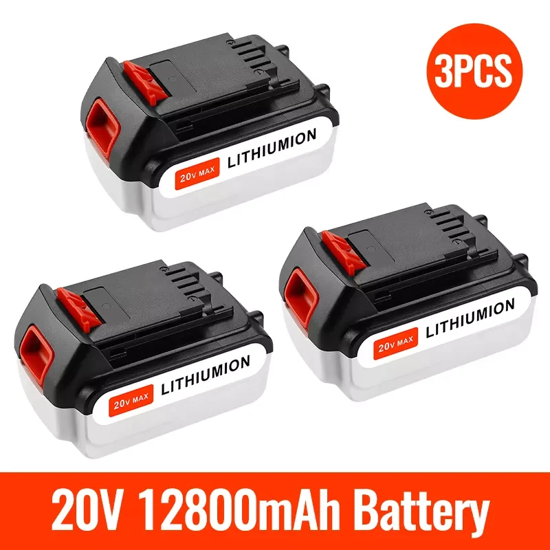 

100% NEW original 20V 12800mAh Li-ion Rechargeable Battery Power Tool Replacement Battery for BLACK & DECKER LB20 LBX20 LBXR20ai