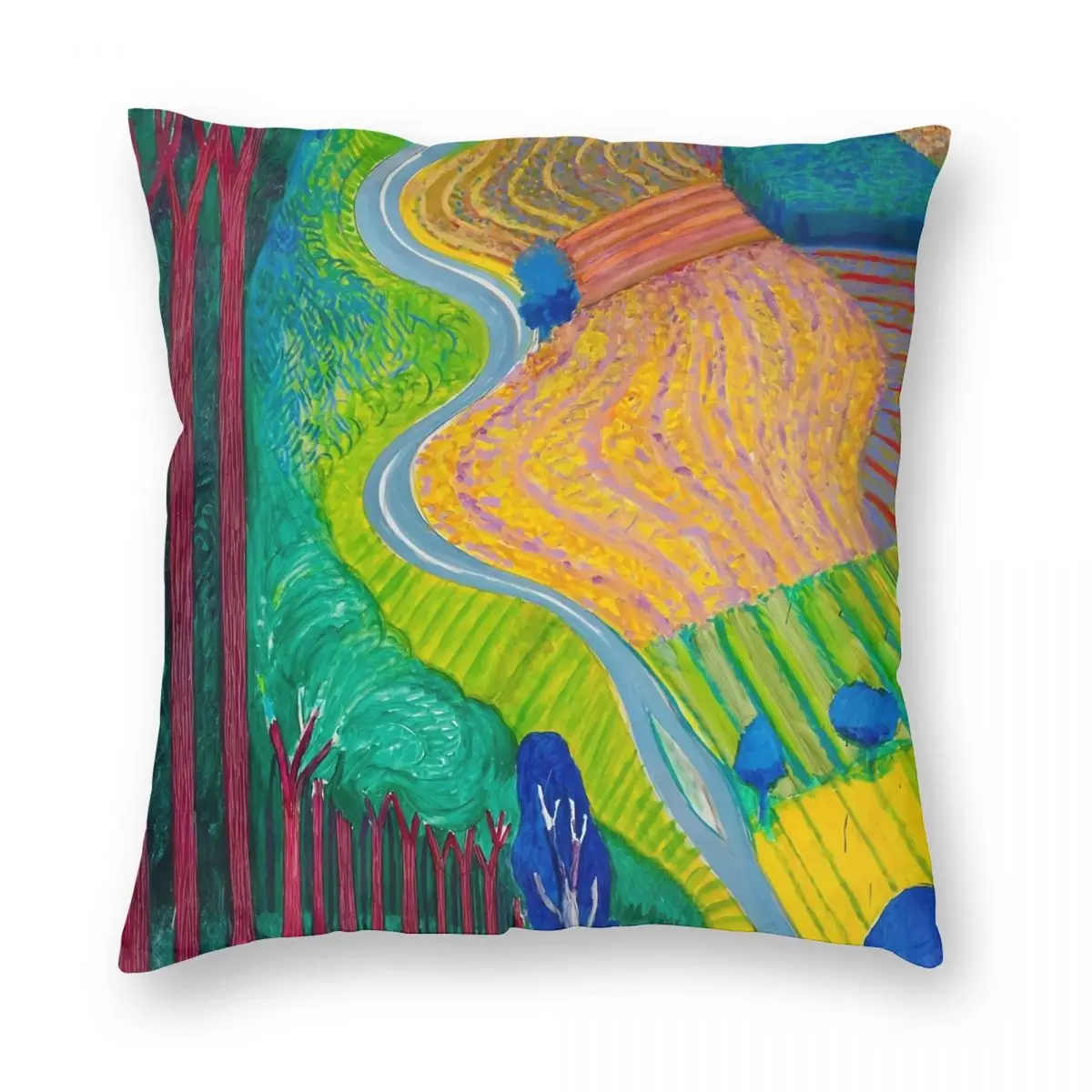 David Hockney Garrowby Hill чехол для подушки из полиэстера и льна вельветовый креативный