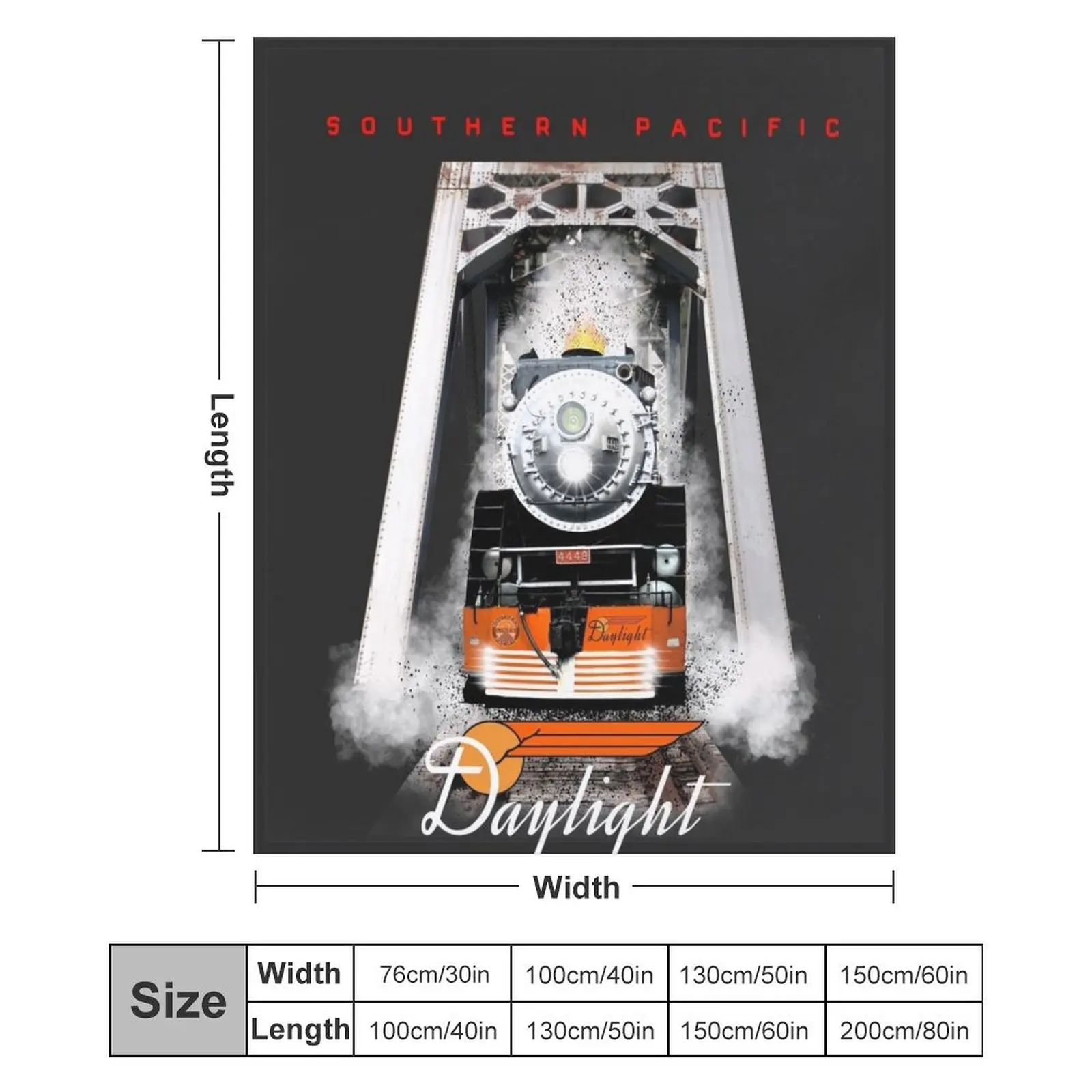 Легендарное одеяло Southern Pacific 4449 Daylight Steam Locomotive от Motormaniac летние одеяла с