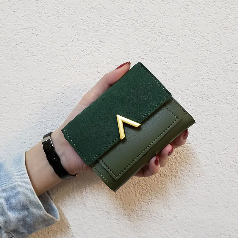 PU Women's Wallet Short Women Coin Purse Wallets Card Holder Ladies Small Wallet Female Hasp Mini Clutch Girl Money Bag 2023