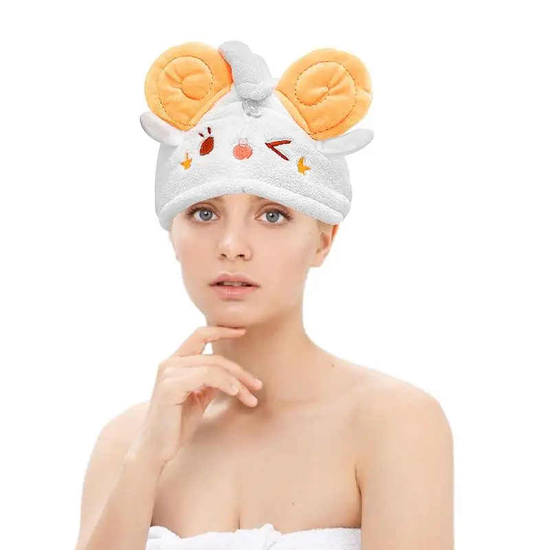 

Cartoon Hair Towel Hair Drying Towels Head Wrap Cute Cartoon Animal Style Thick Coral Fleece Fast Drying Shower Towel Hair Wrap