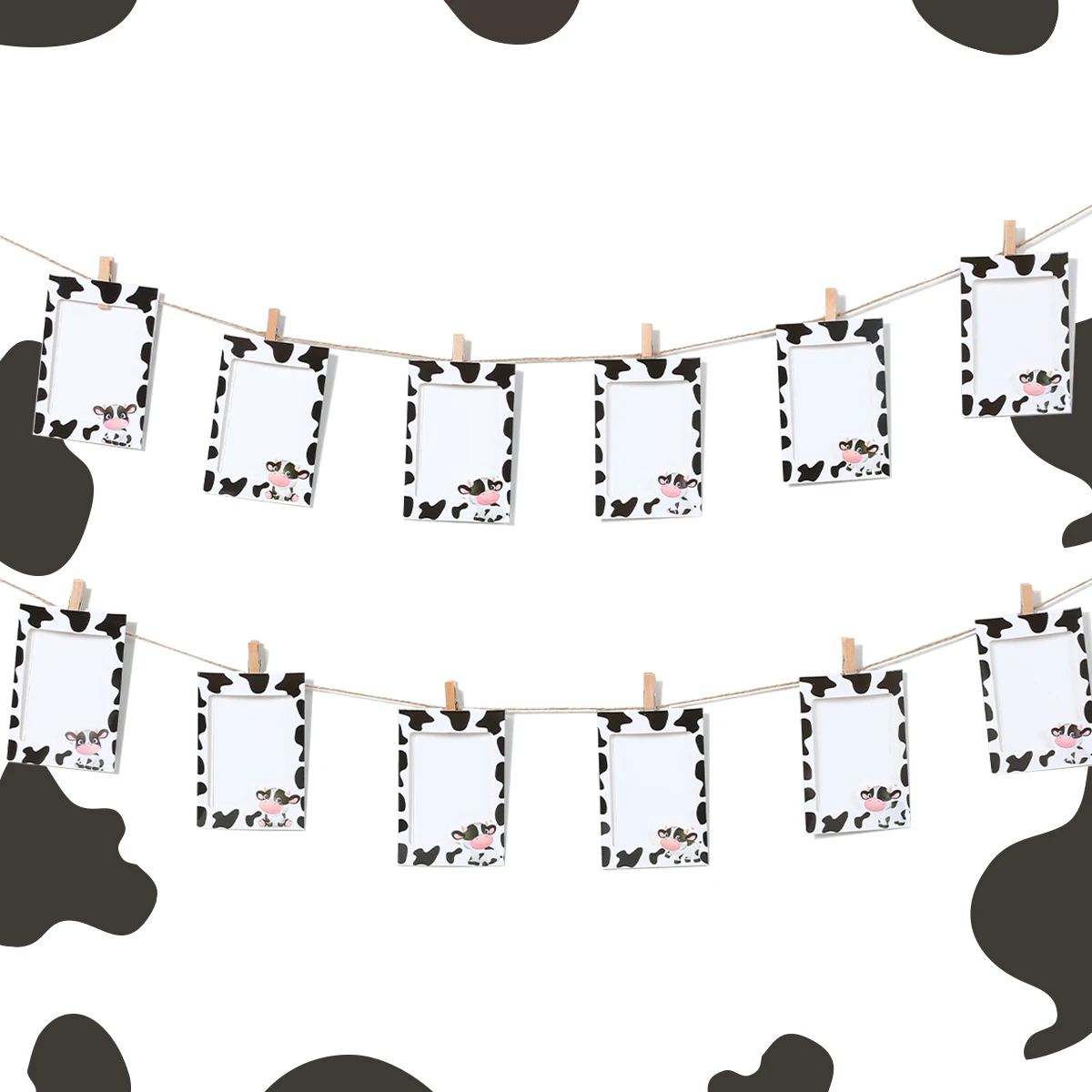 Ферма черно-белая папка с рисунком коровы флаг баннер декор для вечеринки в честь