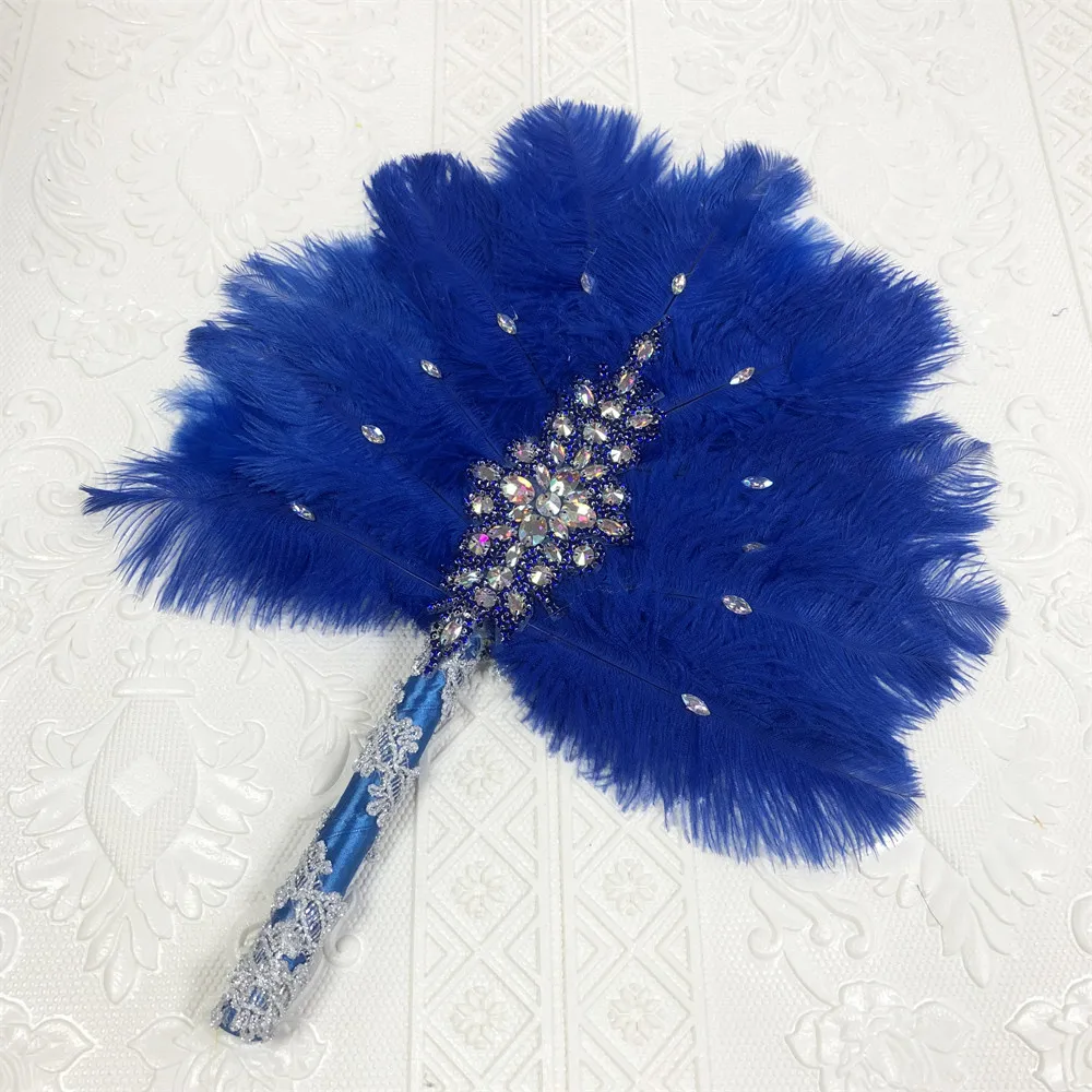 

1pcs One-Sided African Turkey Feather HandFan for Dance Eventaille Mariage Wedding Decoration Hand Fan Nigerian Feathers Fan