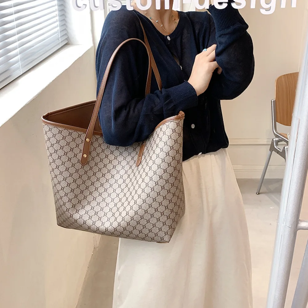 

2 Sets Luxury Designer Large Capacity Tote Handbag for Women 2023Trends Brand Designer Shopper Shoulder Shopping Bag NewArrivals