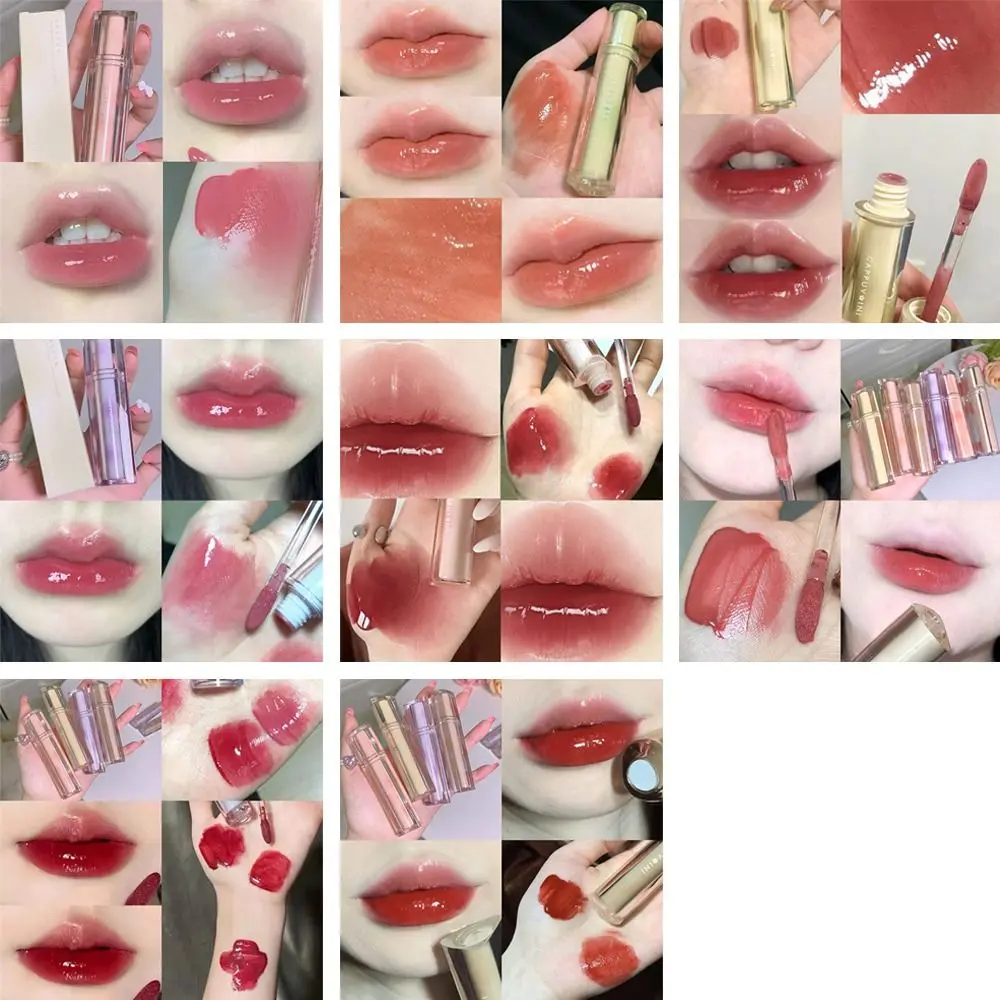 

Lasting Waterproof Makeup Lip Liquid Lipstick Mirror Lip Glaze Iced Tea Transparent Jelly Watery Lip Gloss