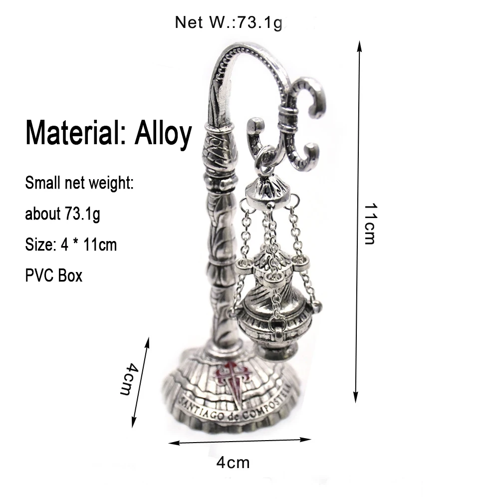 

BY24 Incense Burner Cross Crafts Utensils Chapel Antique Carved Christian Church Prayer Religious Decoration Home Worship Gifts