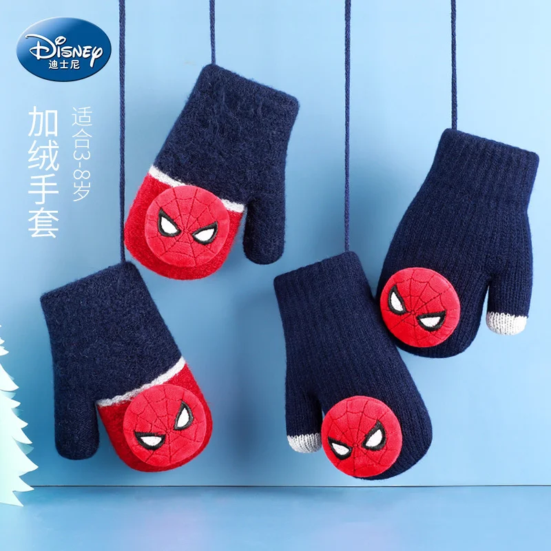 

Детские зимние перчатки Disney для мальчиков, Человек-паук, детская Начальная школа, детский сад
