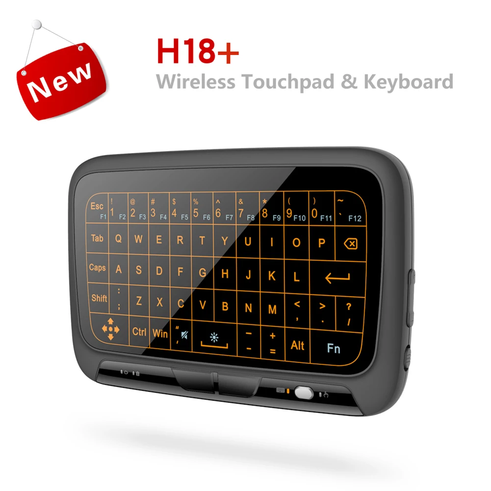 

H18 Mini Full Touch Screen 2.4GHz Air Mouse Touchpad Backlight Wireless Keyboard Plug And Play Smart QWERTY Keyboard for IPTV