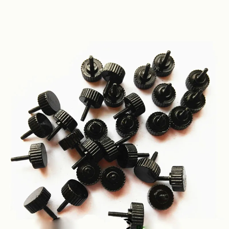 

1Pcs M1.6 Black Carbon Steel Flat Head Thumb Bolt Hand Tighten Computer Screws 3/4/5/6/8/10mm Flat Head Knurling Machine Screw