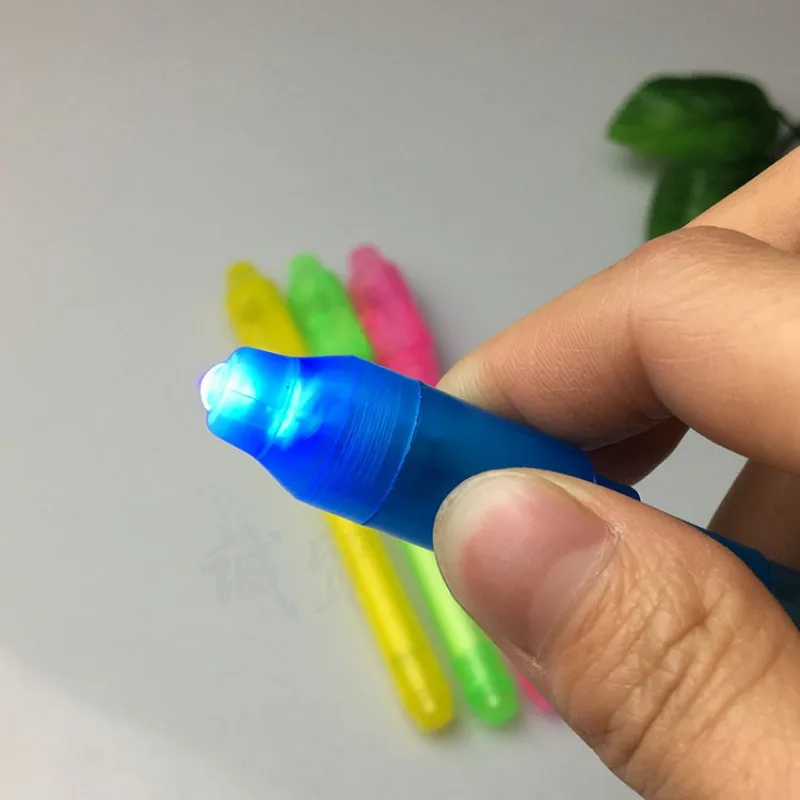 4/1 шт. светящаяся ручка Magic Purple 2 в 1 УФ-черный свет комбинированная для рисования с