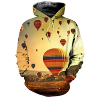 fashion european and american style hoodie 3d full print hot air balloon pattern zipper hoodie casual street harajuku sweatshirt