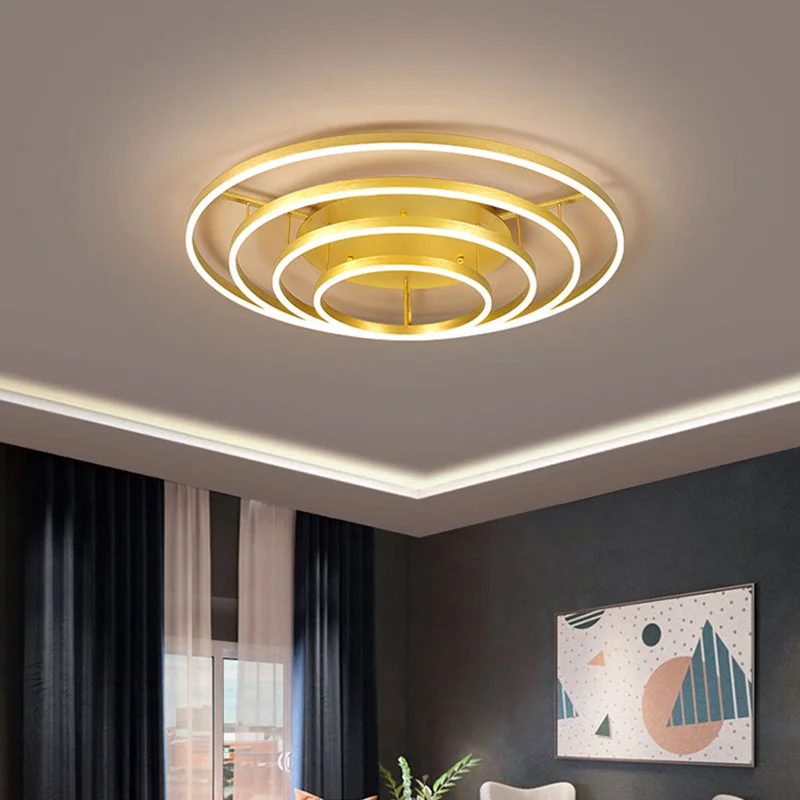 

Living room lamp ceiling lamp light luxury LED lamp simple modern atmosphere round hall lamp Nordic lamp package combination