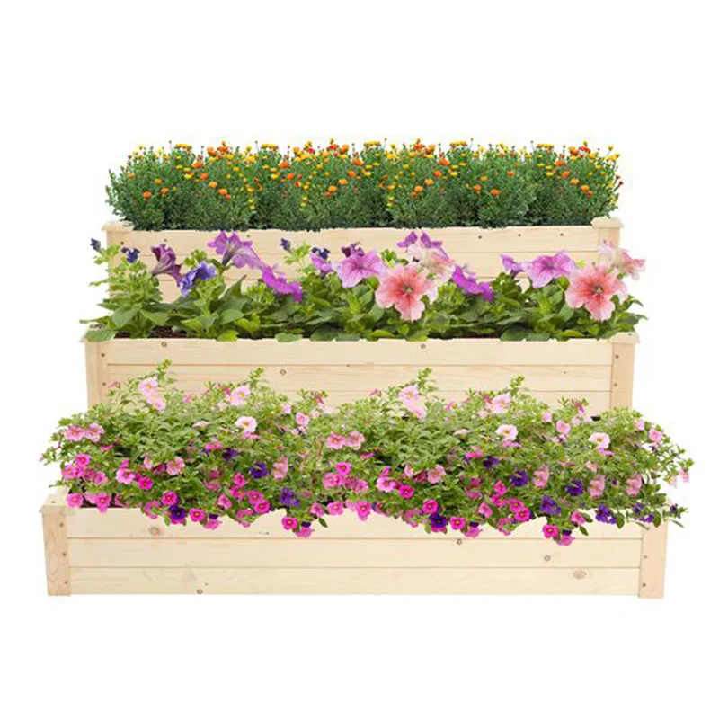 

23*123*55Cm Log Color Three-Layer Fir Planting Frame Ladder Type Suitable for Gardens, Terraces, Balconies, Restaurants, Cafes