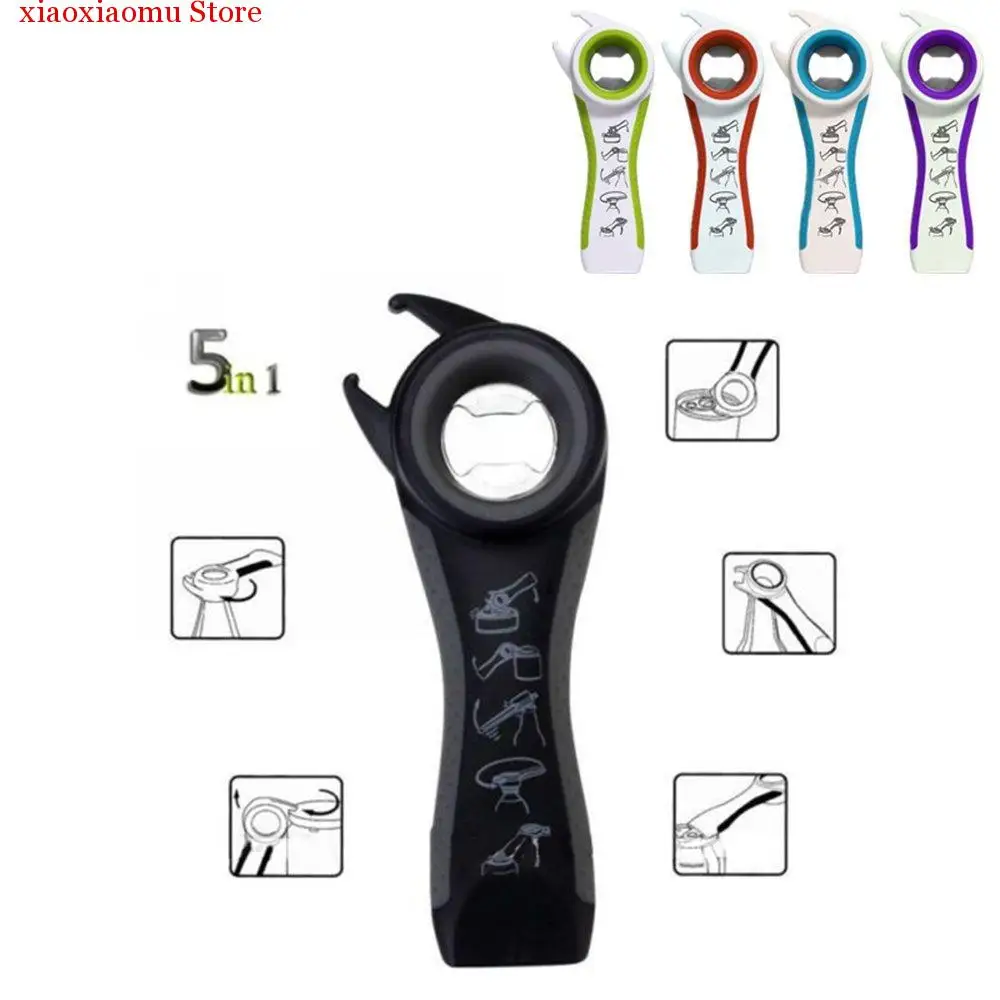 

5 in 1 Creative Multifunction Stainless Steel Can Opener Beer Bottle Opener Super Good Jar Opener Kitchen Tool