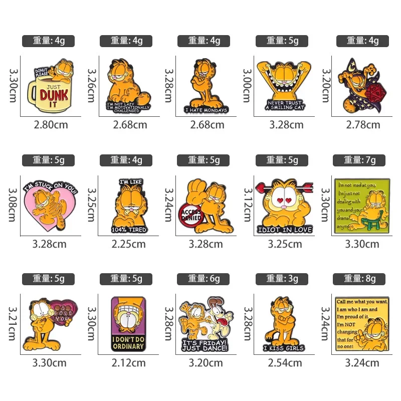 Animal Brooch Cute Orange Kitten Metal Badge Small Accessories Wholesale Decorative Brooches Cap Pin Lapel Pins for Caps Badges