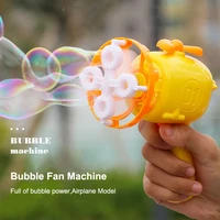 bubble gun electric automatic soap plane model bubbles machine kids portable outdoor party toys mini fan soap bubble maker toy
