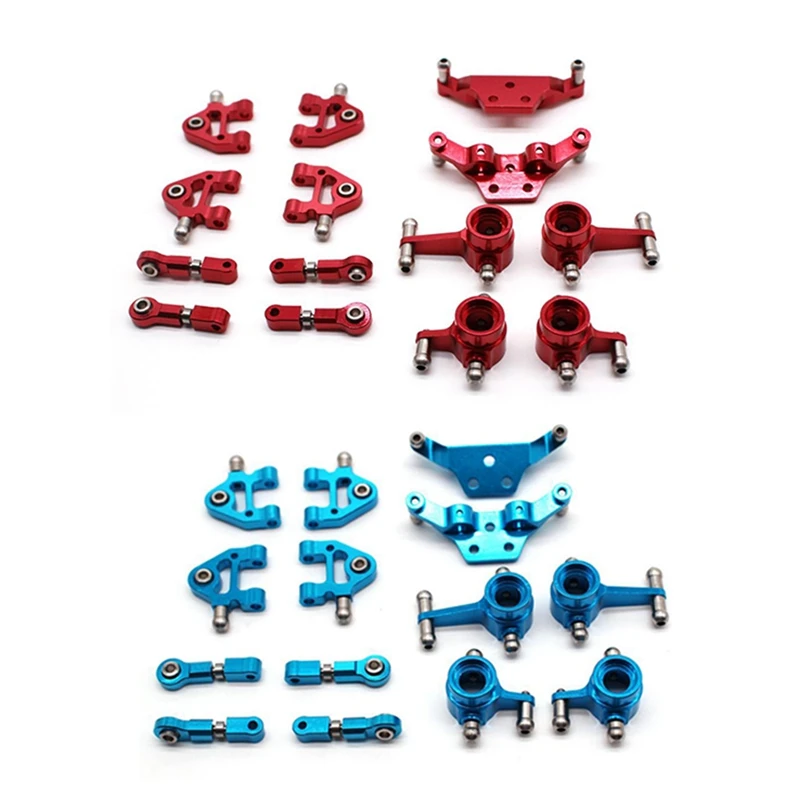 

RISE-2 Pcs Metal Full Set Upgrade Parts For Wltoys 1/28 P929 P939 K979 K989 K999 K969 Rc Car Parts, Blue & Red
