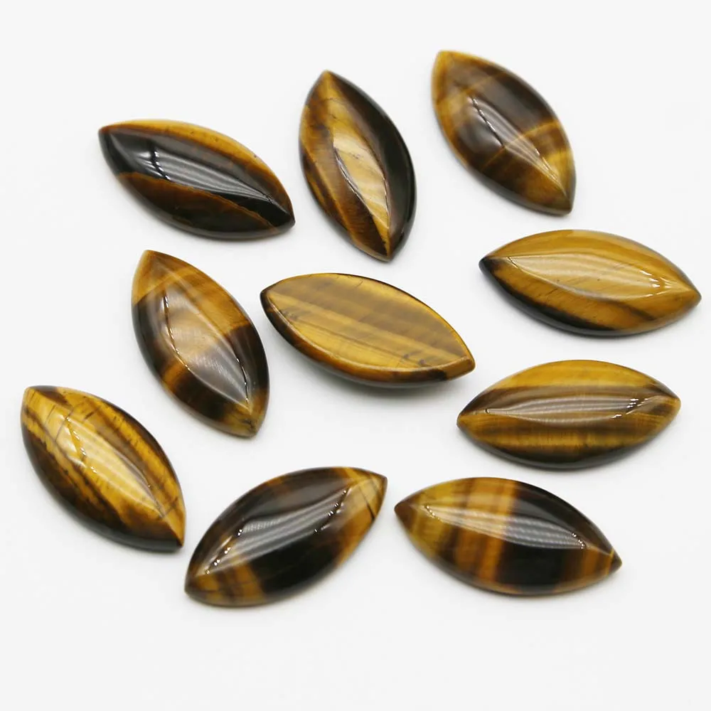 Natural Stone Horse Eyes CAB Cabochon Crystal Agate Eye of Horus Ring Face Beads Charms Jewelry Accessories Gift Wholesale 24Pcs