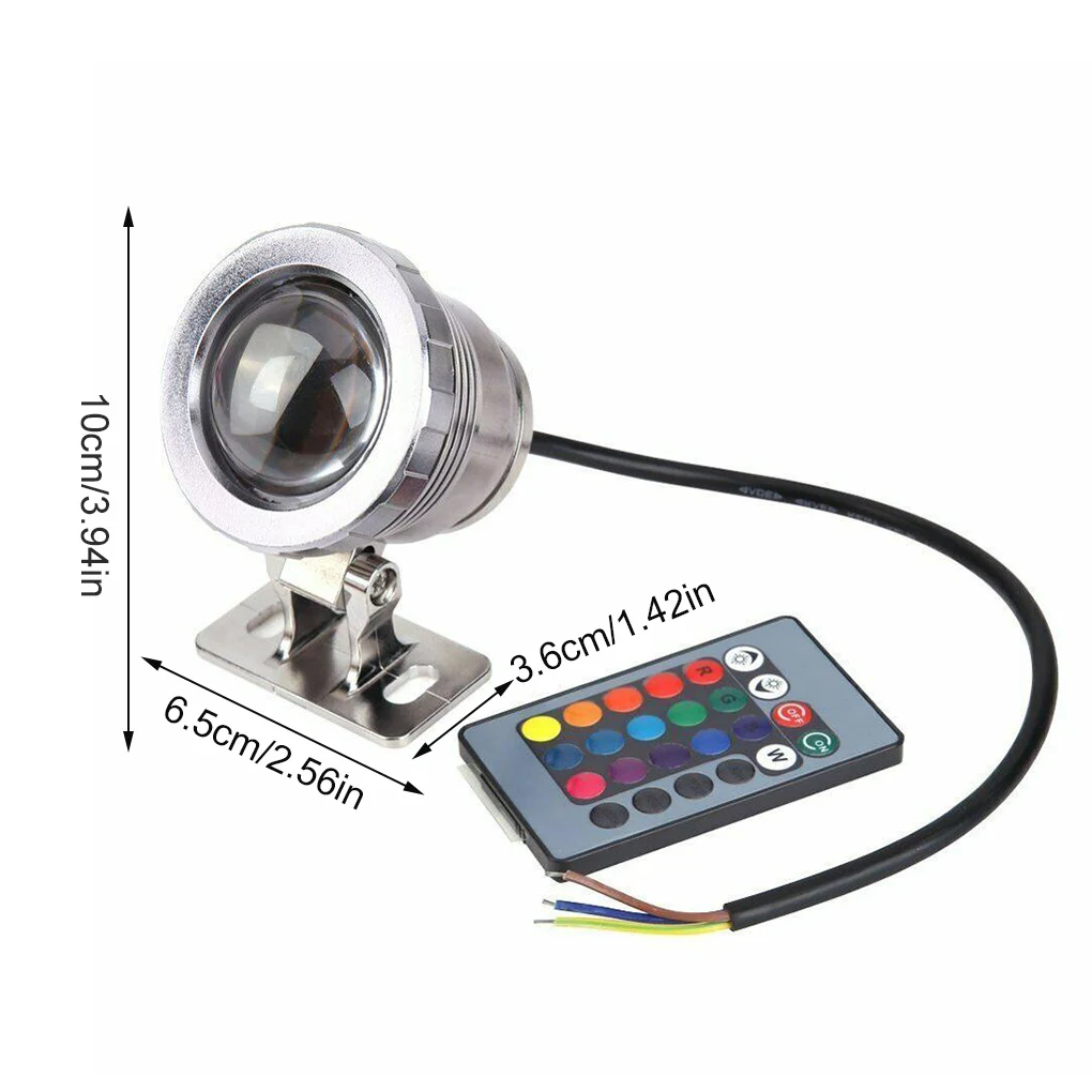 

12V Pond Flood Light LED Underwater Submersible Spotlight RGB Fountain IP68 Waterproof Floodlight Garden Outdoor Decor Spotlight