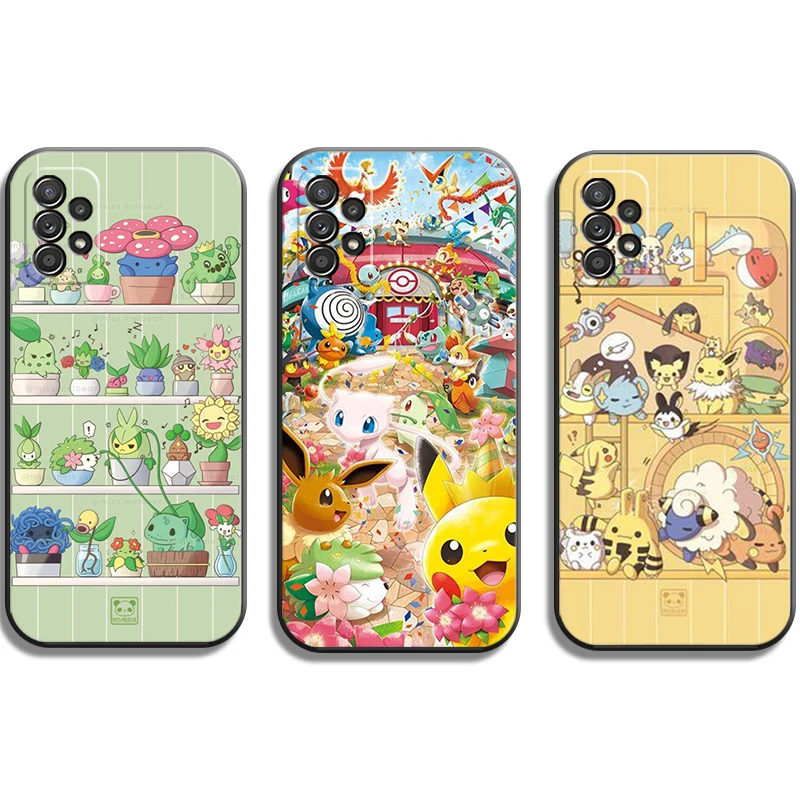 

Pokemon Pikachu Phone Cases For Samsung Galaxy A31 A32 A51 A71 A52 A72 4G 5G A11 A21S A20 A22 4G Carcasa Back Cover Coque