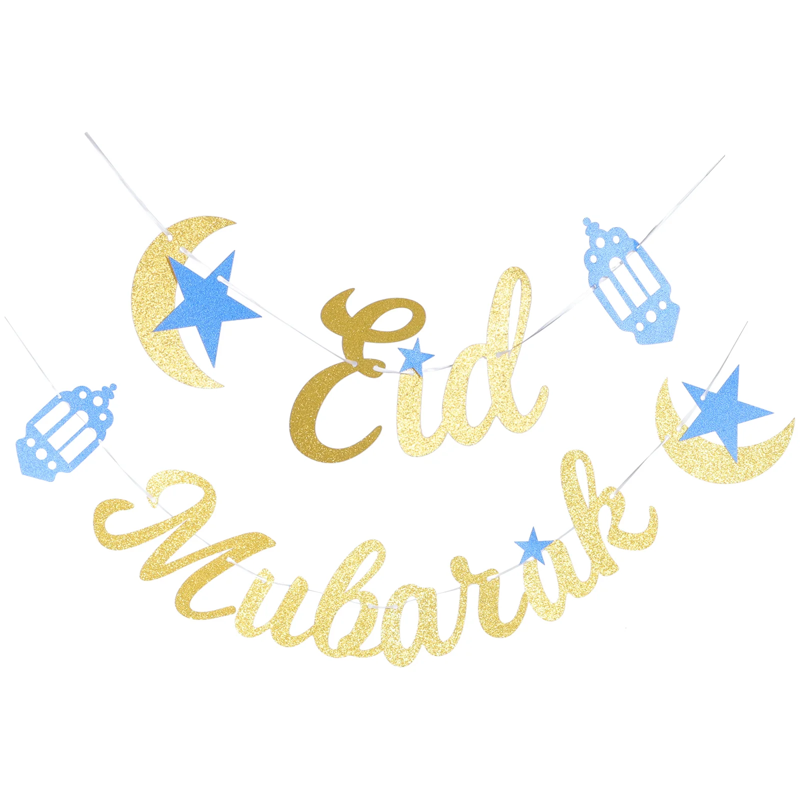 

1 Set Buntings Ramadan Party Hanging Flag Eid Mubarak Background Party Prop
