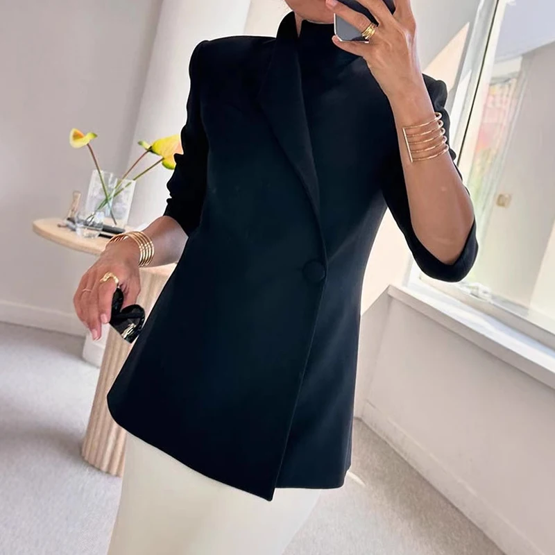 Новая модная официальная куртка на одной пуговице осень-зима новые женские