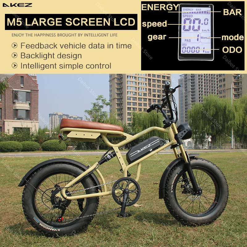 New Listing! Retro Electric Motorcycle Bike Off Road Fat Tire Electric Bicycle For Adults 750W 48V Green Motorbike With Removabl