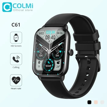 COLMI C61 Smartwatch 1.9 inch Full Screen Bluetooth Calling Heart Rate Sleep Monitor 100+ Sport Models Smart Watch For Men Women 1
