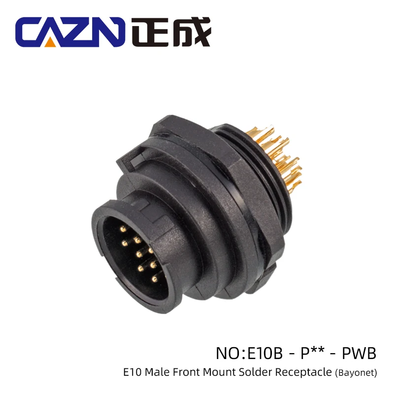 

CAZN водонепроницаемый байонетный разъем 2-12 контактов мужской женский задний/передний крепление для пайки печатной платы E10 гнездо байонетный разъем