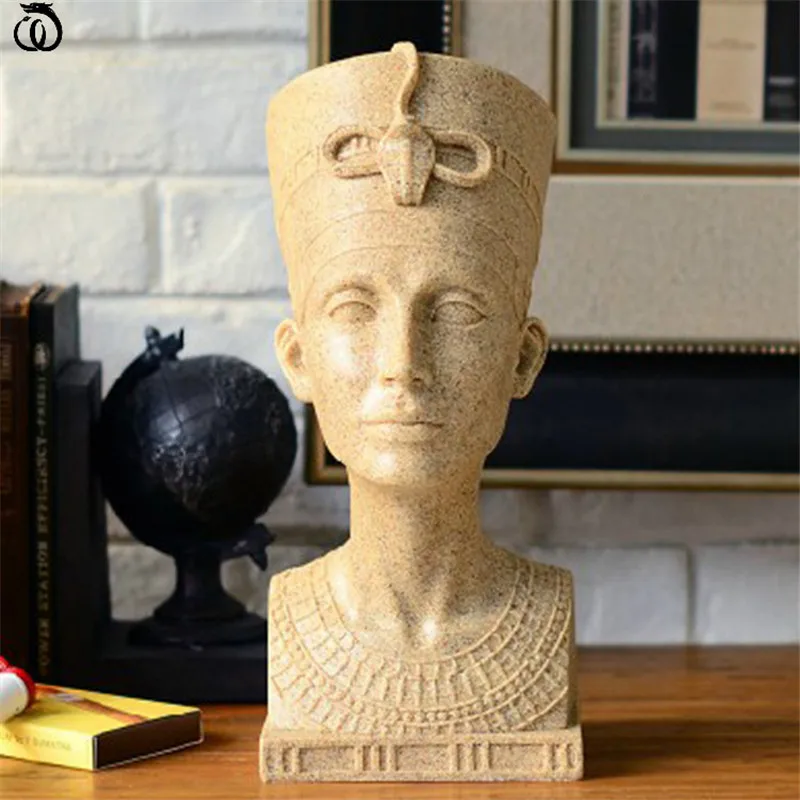

Egyptian Cleopatra Goddess Bust Statue Sandstone Pharaoh God Art Sculpture Egypt Figure Figurines Crafts Home Decor Accessories