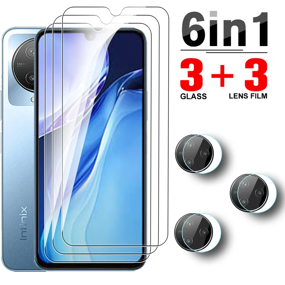 

Clear 9H Glass For Infinix Note 12 2023 6IN1 Tempered Glass InfinixNote12 4G G99 Note12 6.7'' X676C Camera Lens Screen Protector