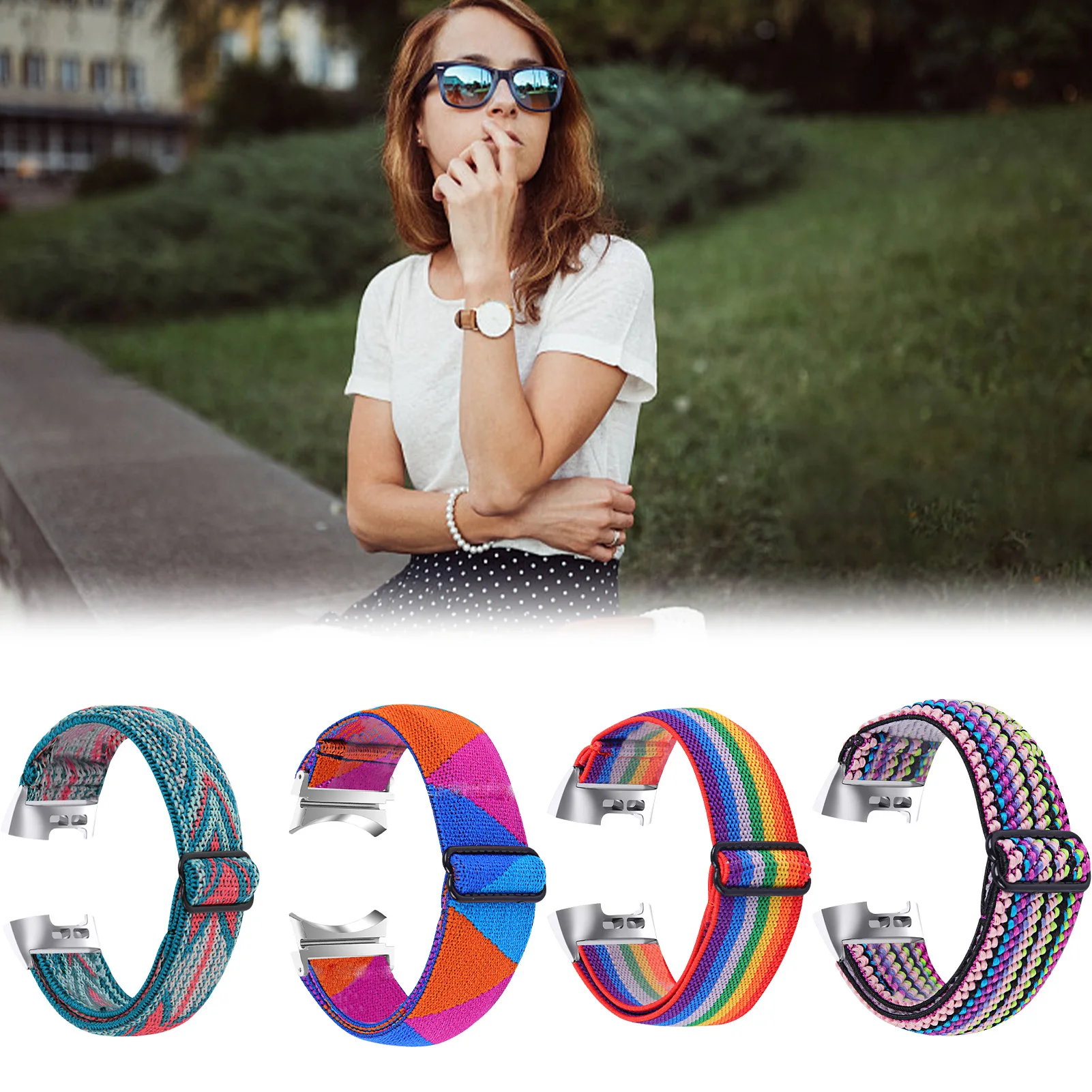 

Strap For Samsung Galaxy Watch 4 Adjustable Elastic Bracelet Elastic Braided Bracelet Strap For Watch 4 Watch Accessories