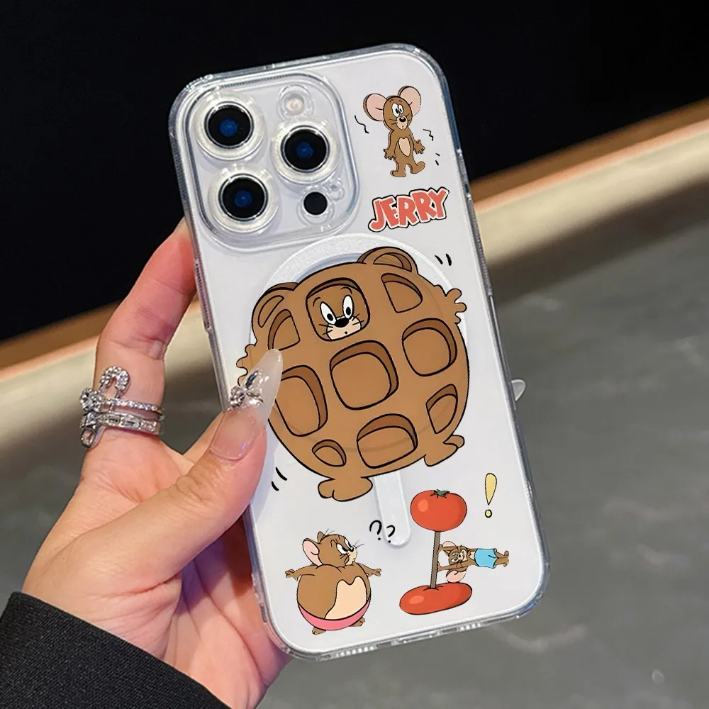Cat Mouse Jerrys Toms For Magesafe Magnetic Phone Case for iPhone 16 15 14 Plus 13 12 Mini 11 Pro Max X Xs XR 8 7 SE Clear Cover