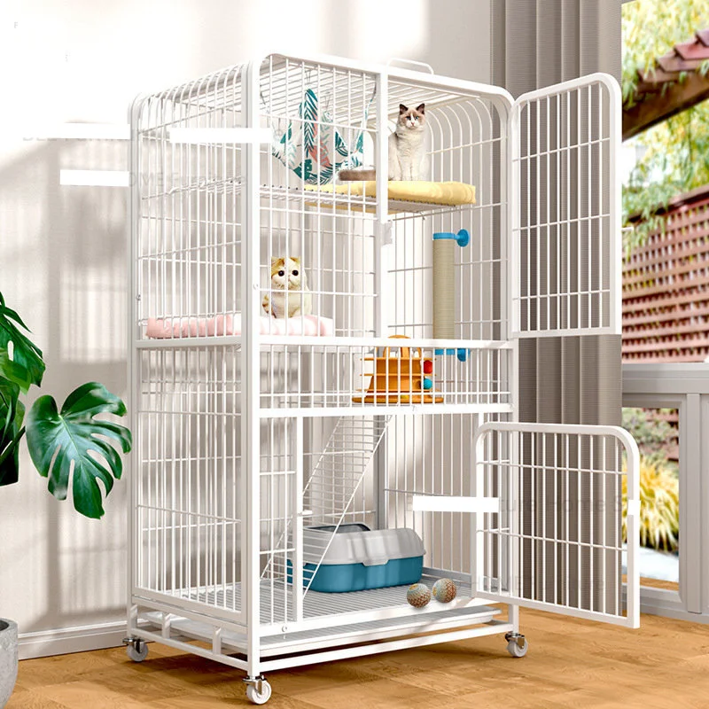 

Household Cat Cages Oversized Free Space Three-layer Dog Cage Villa Climbing Frame House Indoor Supplies