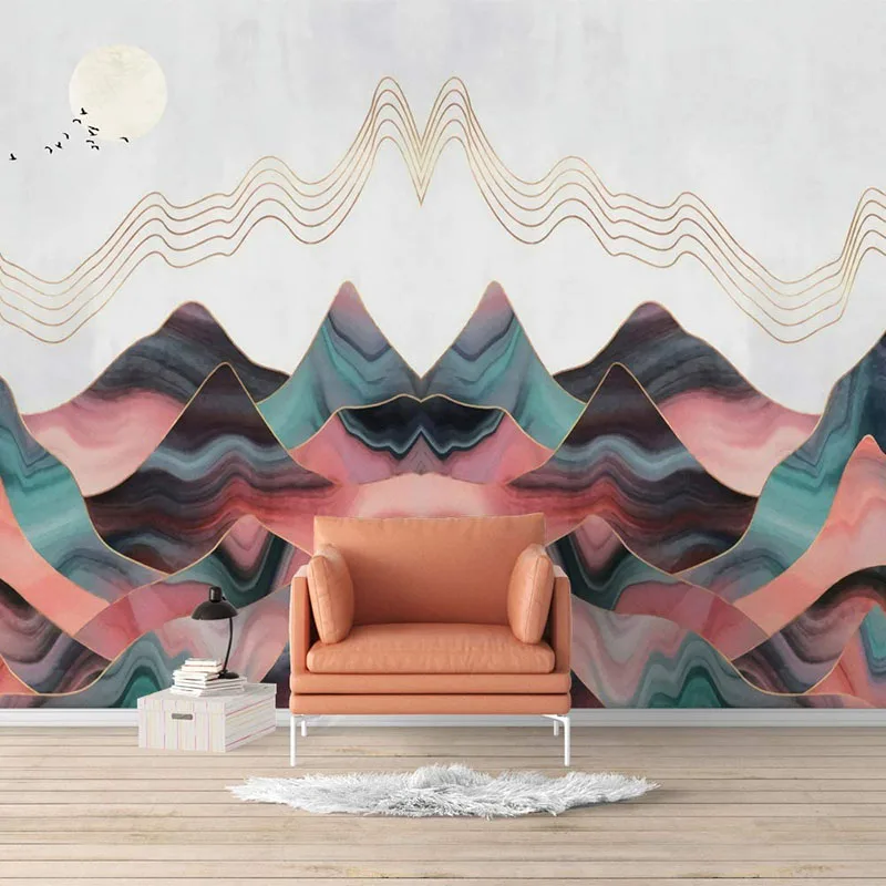 

Custom Any Size Wall Mural Nordic Style Nature Landscape Removable Wallpaper Wall Sticker for Bedroom Living Room Dropshipping