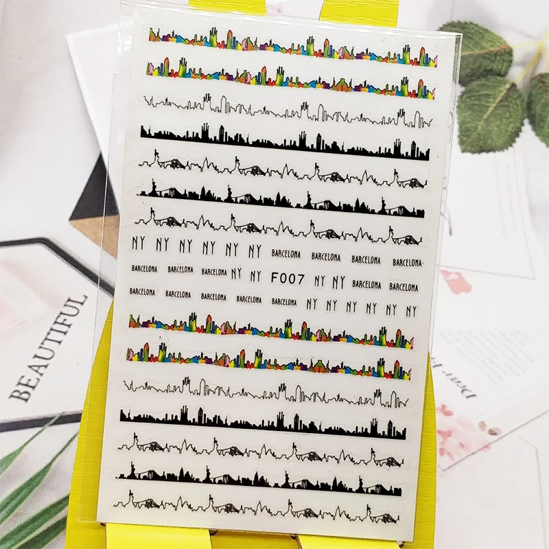 

Наклейки для ногтей, объемные, волнистые, украшения из фольги