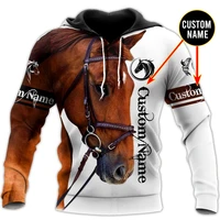beautiful horse personalized name 3d printed mens hoodies sweatshirt autumn unisex zipper hoodie casual sportswear dw891