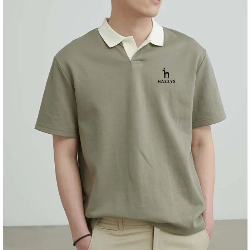 

Men's short sleeved polo, plain lapel T-shirt, exquisite casual loose top for golf, camping, and hiking, summer novelty