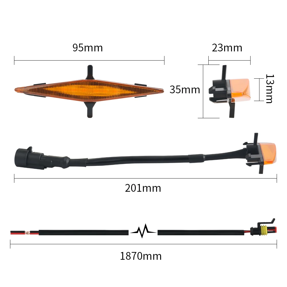 Car Emergency Strobe Flashing Warning Light Grill Amber Truck Trailer Beacon Lamp LED Side With Wiring Harness Kit 12V |