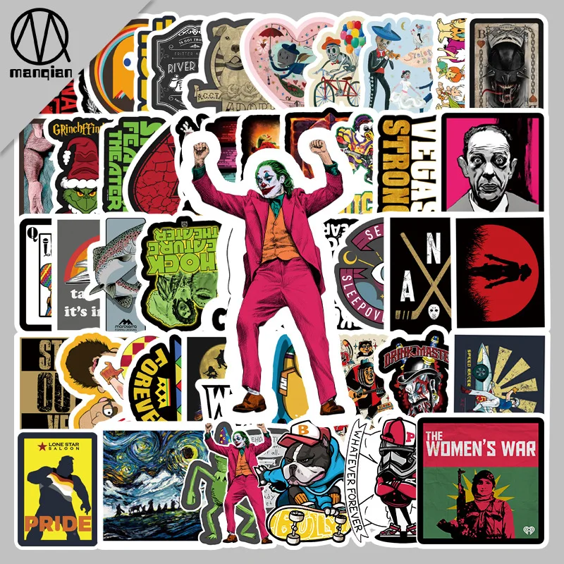 

50 шт., водонепроницаемые наклейки для чемоданов, ноутбуков, скутеров