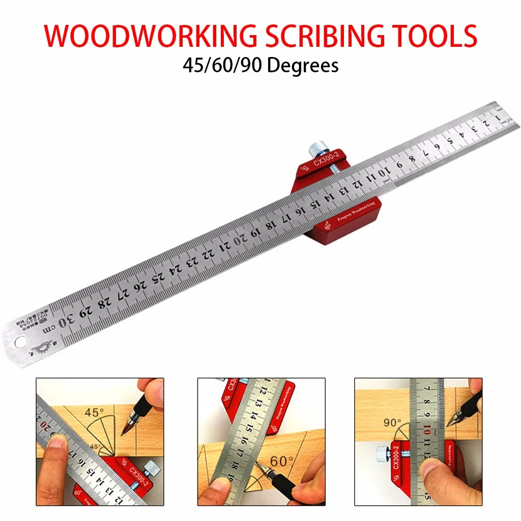 

Corner Trim Molding Aluminum Ruler Woodworking Ruler Scale Tool Measure Stainless Angle Vertical Panel Saws for Woodworking