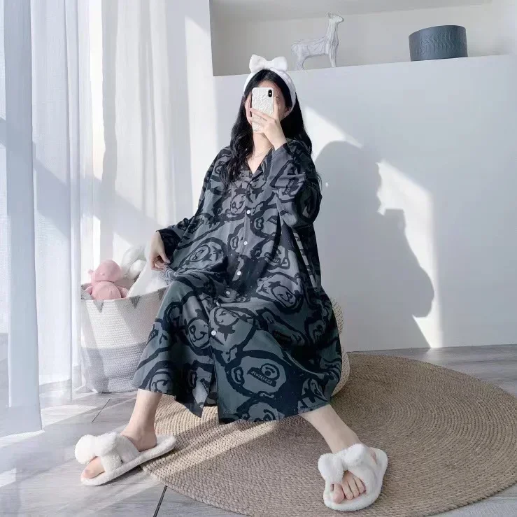 150 кг женское осеннее свободное мягкое хлопковое платье больших размеров с