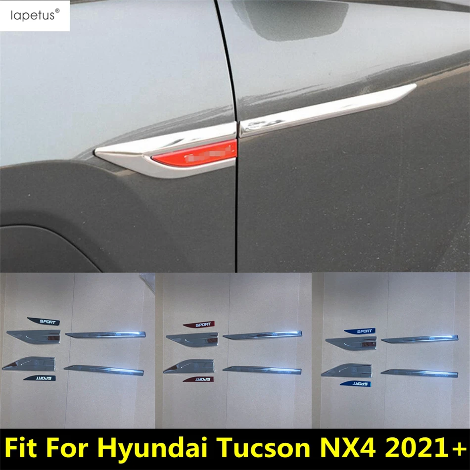 

Car Fender Sticker Side Door Body Badge Emblem Decal Decoration For Hyundai Tucson NX4 2021 2022 Stainless Steel Accessories