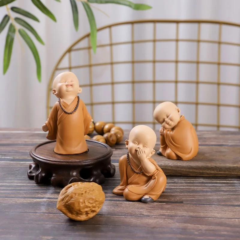 

Shaolin Temple young monk creative home furnishing resin handicraft desktop living room soft decoration festival gifts
