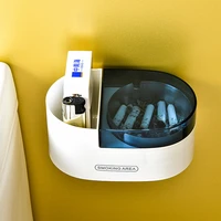 trendy wall mounted ashtrays without punching creative stainless steel ashtray with cover frame multifunctional storage